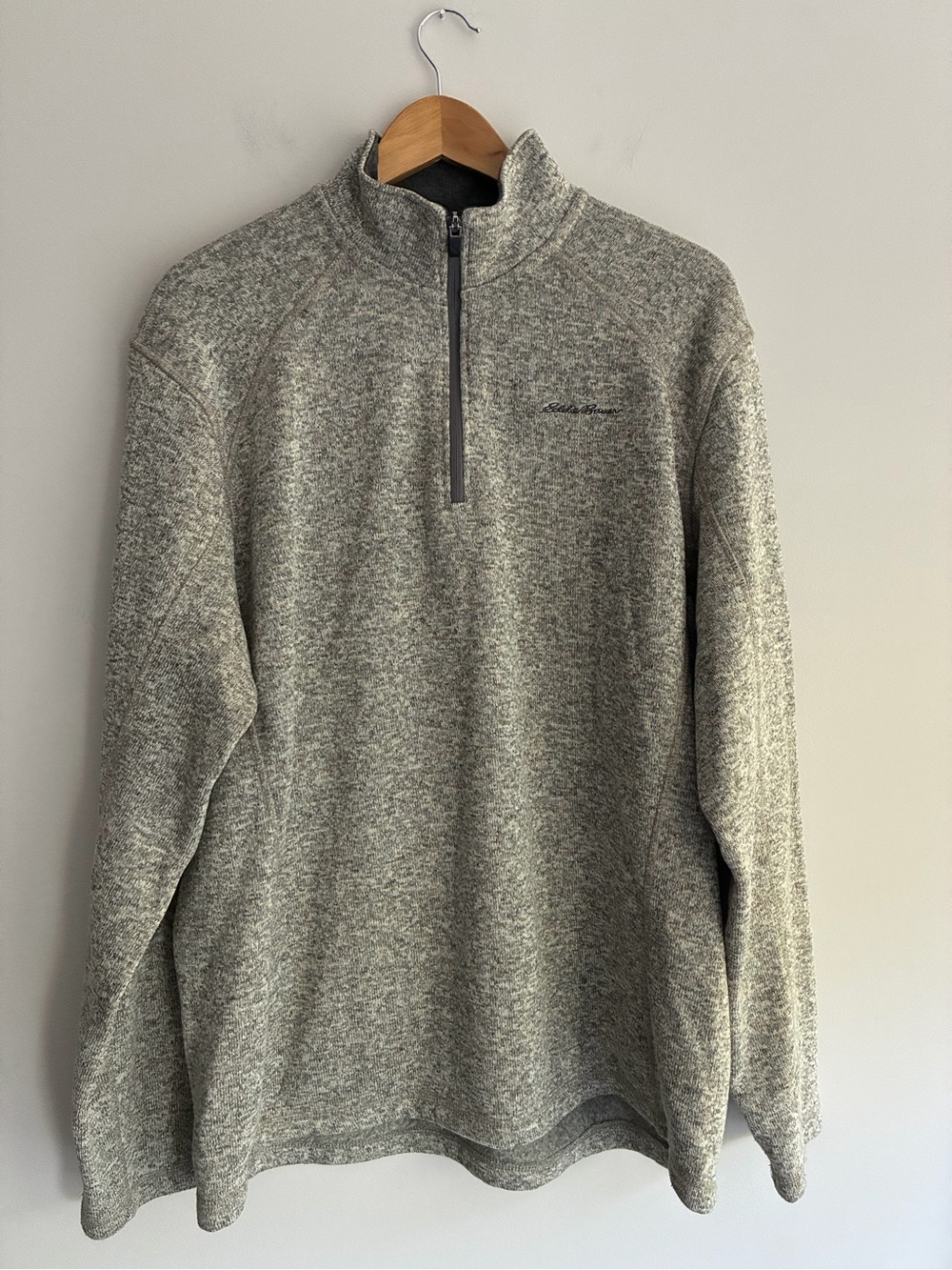 Eddie Bauer Gray Heather Quarter -Zip Pullover Extra Large